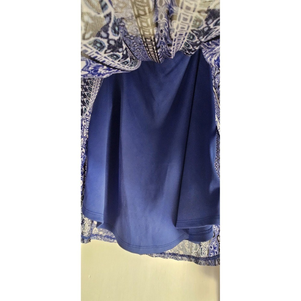 NWT BCX PRINT MESH SCOOP NECK PEASANT TOP boat neck womans XL - Picture 8 of 10